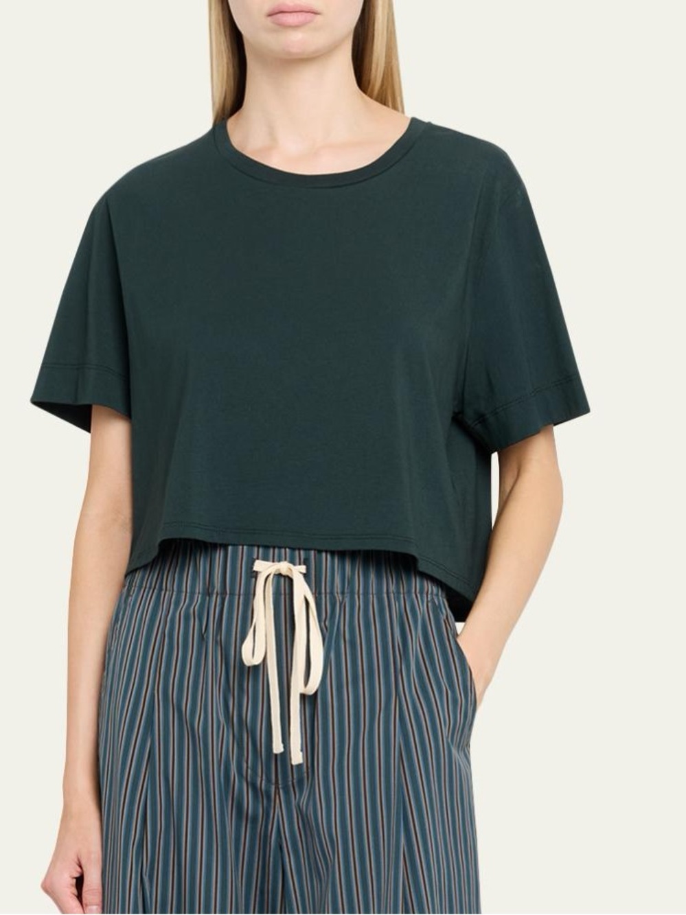 A.L.C. Cropped Short Sleeve Tee in Botanic